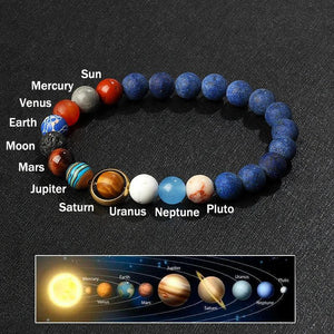 Solar System 8 Planets Bracelets Universe Galaxy Beads Bangles for Women