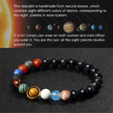 Solar System 8 Planets Bracelets Universe Galaxy Beads Bangles for Women