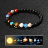 Solar System 8 Planets Bracelets Universe Galaxy Beads Bangles for Women