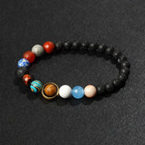 Solar System 8 Planets Bracelets Universe Galaxy Beads Bangles for Women