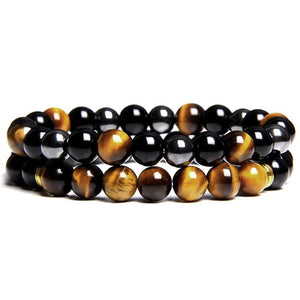 2pcs Natural Stone Bead Bracelets for Men Women