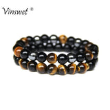 2pcs Natural Stone Bead Bracelets for Men Women