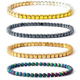 4mm Hematite Beads Bracelet for Men Natural Stone Health Protection Jewelry