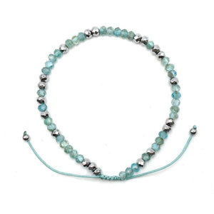 Amazonite 2*4 Faced Cut Wheel Beads Bracelet for Daily Wear
