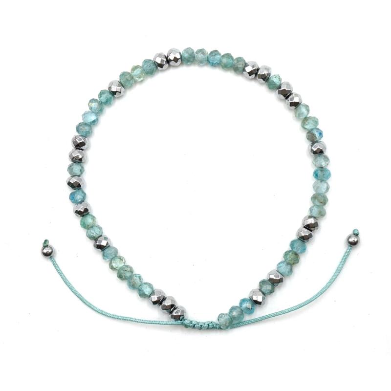 Amazonite 2*4 Faced Cut Wheel Beads Bracelet for Daily Wear