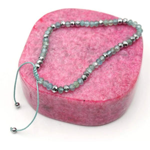Amazonite 2*4 Faced Cut Wheel Beads Bracelet for Daily Wear