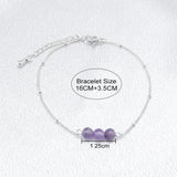 3 Natural Gemstone Bracelets for Women Stainless Steel Beaded Bracelet