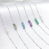 3 Natural Gemstone Bracelets for Women Stainless Steel Beaded Bracelet