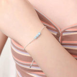 3 Natural Gemstone Bracelets for Women Stainless Steel Beaded Bracelet