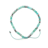 Amazonite Wheel Beads Bracelet Cotton Rope Adjustable