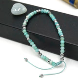 Amazonite Wheel Beads Bracelet Cotton Rope Adjustable