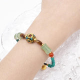 Vintage Tibetan Nepal Beaded Bracelet Gem Turquoise Hand Jewelry