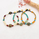 Vintage Tibetan Nepal Beaded Bracelet Gem Turquoise Hand Jewelry