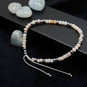 Pink Opal 2*4 Faced Cut Wheel Beads Bracelet for Woman