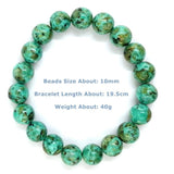 Africa Turquoise 10mm Beads Elastic Bracelet for Woman Man Daily Wear