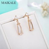 Water Drop Gem Stone Dangle Earrings Gold/Silver Plated Zirconia Drop Earrings