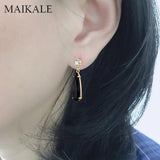 Water Drop Gem Stone Dangle Earrings Gold/Silver Plated Zirconia Drop Earrings