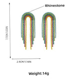 Rainbow Rhinestone Chain Dangle Earrings