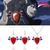 JoJo's Bizarre Adventure Aja Earrings Joseph Joestar Red Stone Ear Clip