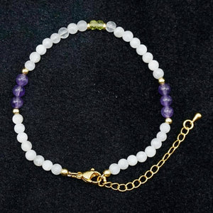 Olivine Amethyst Rope Bracelet for Woman Man