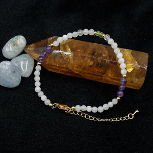 Olivine Amethyst Rope Bracelet for Woman Man