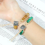 Men Green Agate Wrap Beads Bracelet Women Yoga Bangle