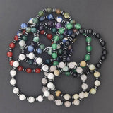 8MM Gemstone Beaded Bracelet with Hematite Disc Beads