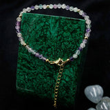 Rainbow Fluorite 4mm Cut Round Beads Bracelet for Women