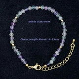 Rainbow Fluorite 4mm Cut Round Beads Bracelet for Women