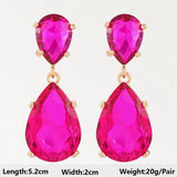Geometric Crystal Flower Earrings European American Femininity Gems