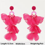 Geometric Crystal Flower Earrings European American Femininity Gems