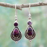 Vintage Amethyst Drop Dangle Earrings