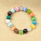 Colorful Cat's Eye Stone Bracelet Men Women Jewelry Beads Bangles