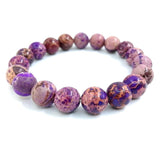 Purple Imperial Stone 10mm Elastic Bracelet - Energy Crystal Wristlet