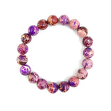 Purple Imperial Stone 10mm Elastic Bracelet - Energy Crystal Wristlet