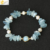 CSJA Natural Crystal Bracelet Colorful Chip Beads Gem Stone Quartz Pulseras