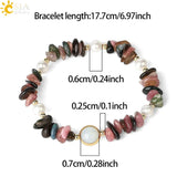 CSJA Natural Crystal Bracelet Colorful Chip Beads Gem Stone Quartz Pulseras