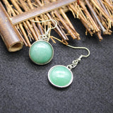 Gem Stone Drop Earrings Green Aventurine Opal Malachites