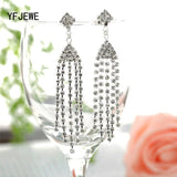 Gem Rhinestone Tassel Long Earrings Women Christmas Gift #E246