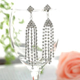 Gem Rhinestone Tassel Long Earrings Women Christmas Gift #E246