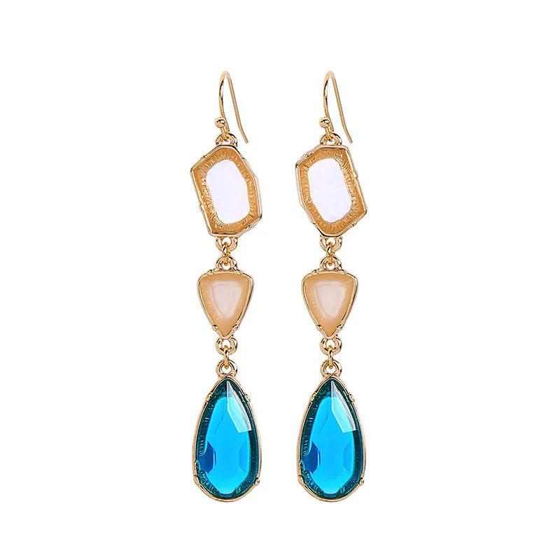 Vintage Green Gemstone Earrings for Women