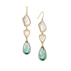 Vintage Green Gemstone Earrings for Women