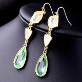 Vintage Green Gemstone Earrings for Women