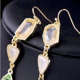 Vintage Green Gemstone Earrings for Women