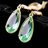 Vintage Green Gemstone Earrings for Women
