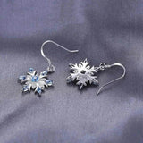 Aquamarine Snowflake Ear Drops Gemstones Party Earrings for Women