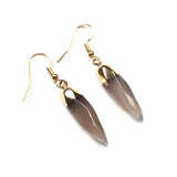 Grey Agate Cone Gemstone Drop Earrings