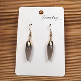 Grey Agate Cone Gemstone Drop Earrings