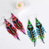 Stylish Colored Rice Bead Earrings with Tassel Design