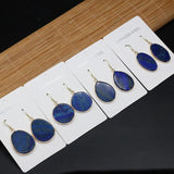 Irregular Lapis Lazuli Stone Earrings - Romantic Gift